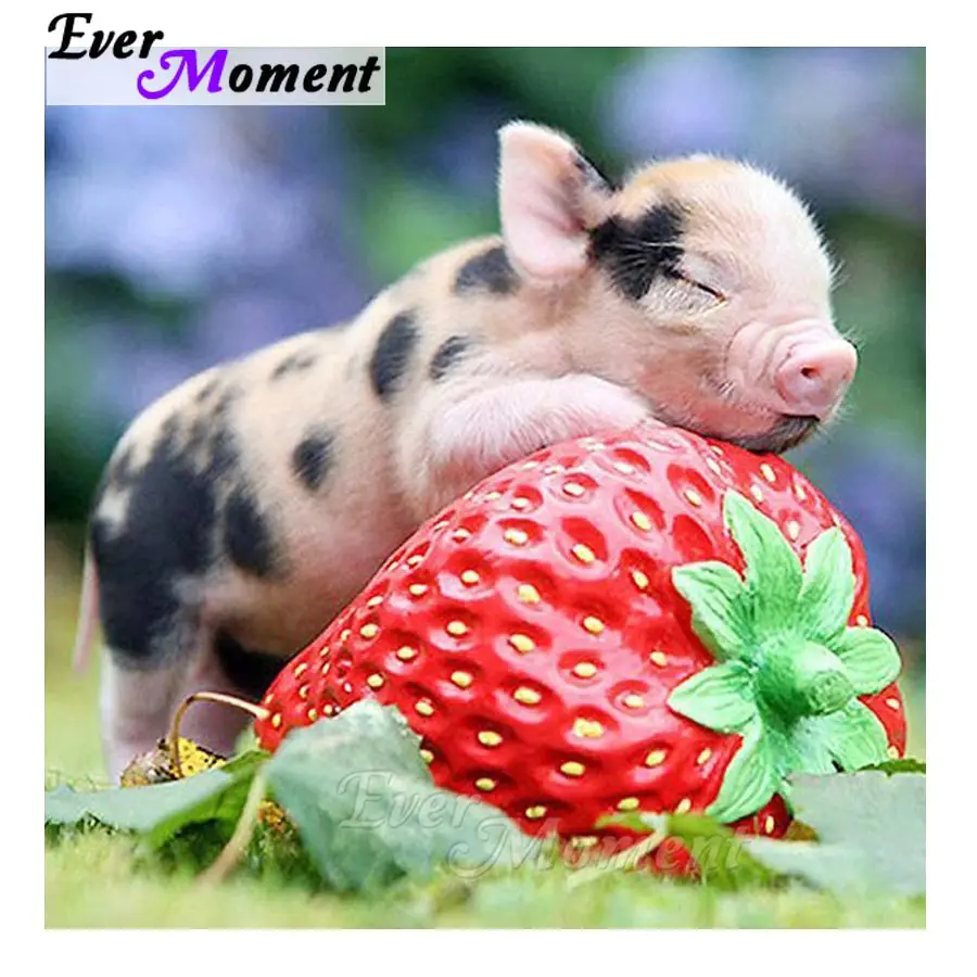 Когда-либо в настоящий момент свинка клубника алмазов картина без рамки из