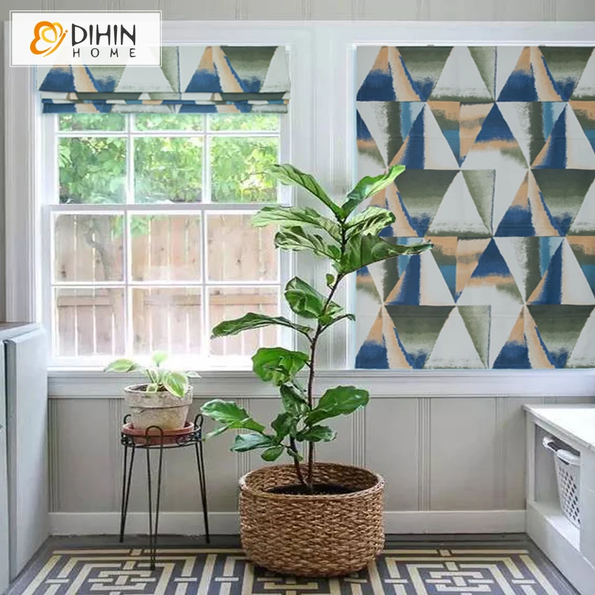 DIHIN домашний Новое поступление абстрактная печать хлопок/лен Римский занавес