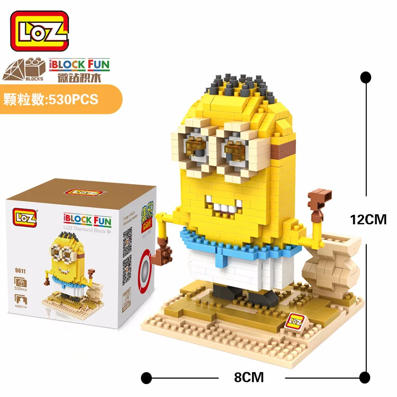 LOZ Vente Mini Egypte Minions Action Poupees Diamant Briques Modeles Educatifs Blocs de Construction Jouets pour Enfants 9611|jouets enfants|blocs