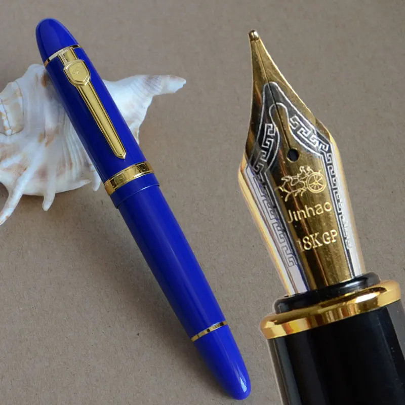 Pen as picture show JINHAO 159 серебряный песок и золотой СРЕДНИЙ перо с широким основанием авторучка зеленый оранжевый белый черный 19 цветов на выбор - Цвет: Pen as picture show