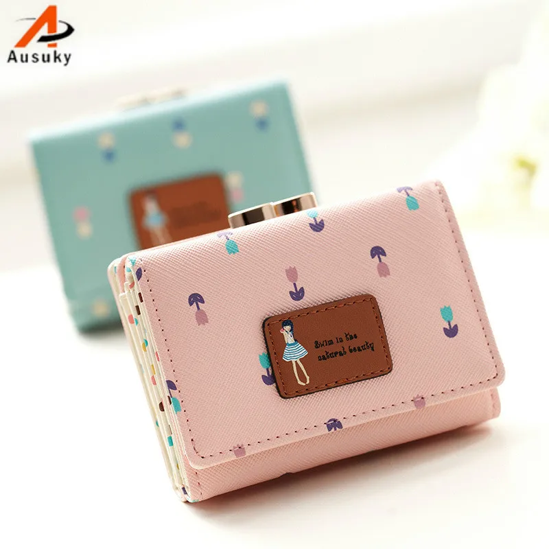 Модные милые женские кошельки с рисунком для девушек короткий кошелек из