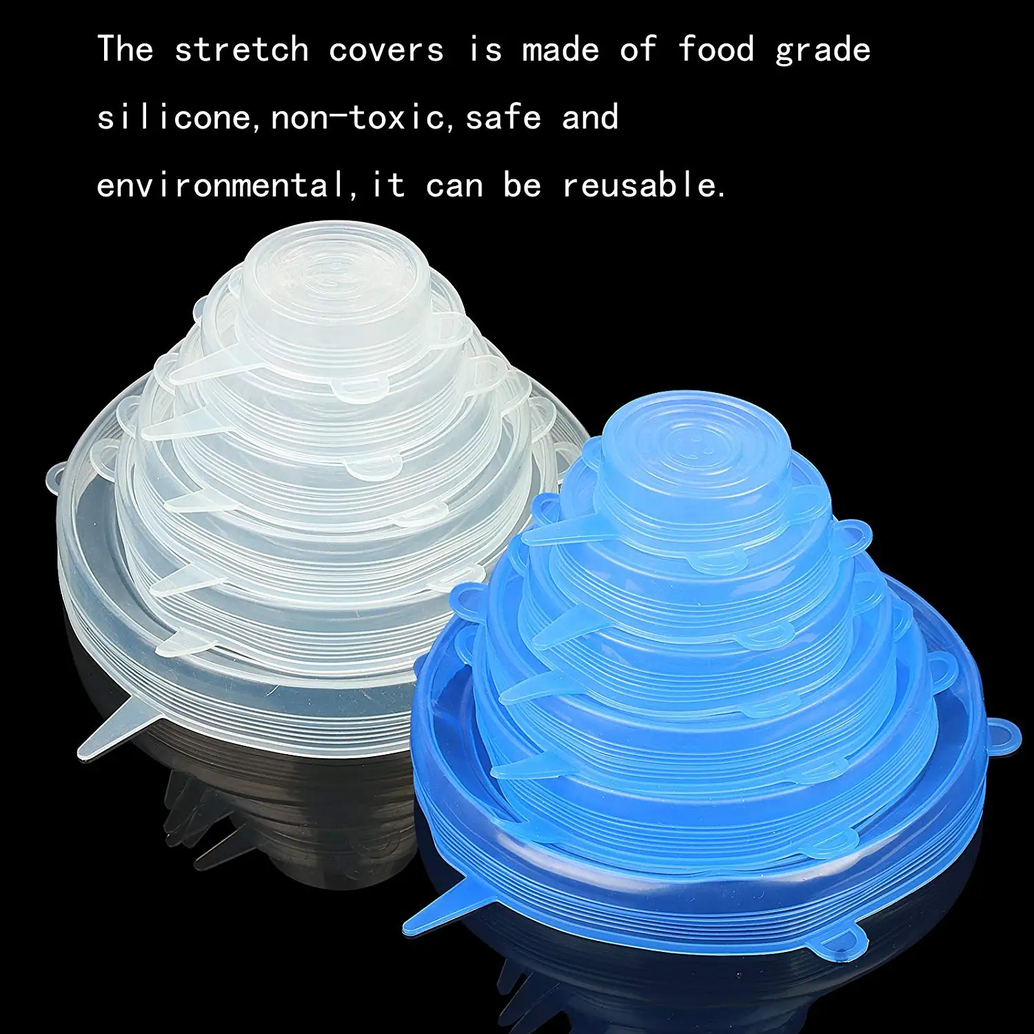 Качественные силиконовые растягивающиеся крышки 12 шт. различные размеры для