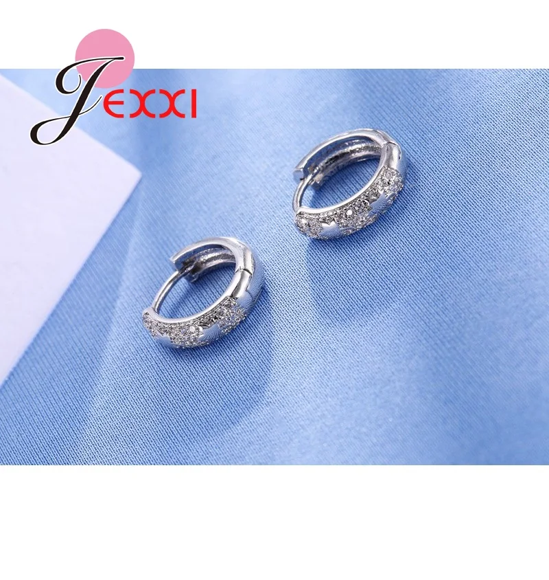Серьги кольца из серебра 925 пробы с фианитом|Серьги-кольца| |