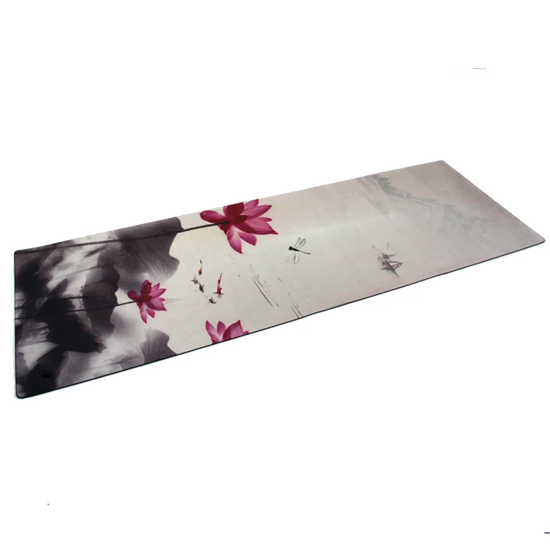 

New 183cm*61cm*3.5mm Natural Rubber Absorb Sweat Environmental Comfortable Suede Fabric Non-Slip Lose Exercise Yoga Mat