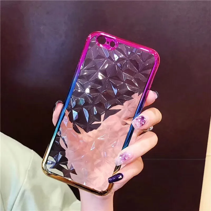 3D Градиент Алмазное покрытие Solf ТПУ чехол для телефона Samsung Galaxy S9 S8 Plus J3 J5 J7 2016 2017 J2