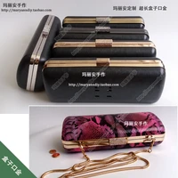24 cm metal purse hardware frame with black plastic box clutch o diy bag making supplies obag handles accessories drop shopping