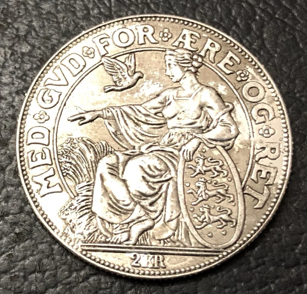1903 Дания 2 Kroner-Christian IX-anniversary of Reign посеребренные имитация монеты