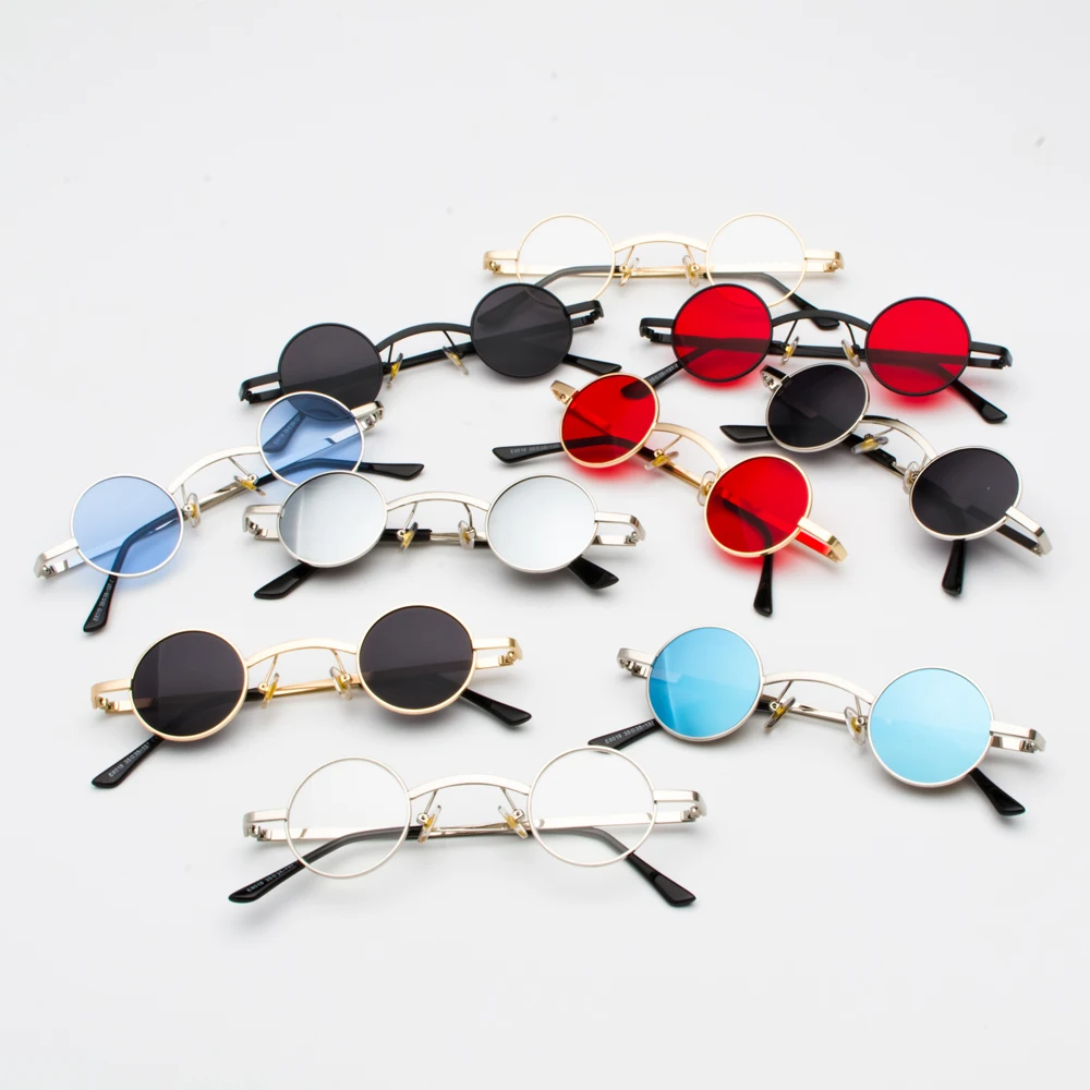 

Peekaboo retro mini sunglasses round men metal frame 2018 gold black red small round framed sun glasses for women unisex uv400