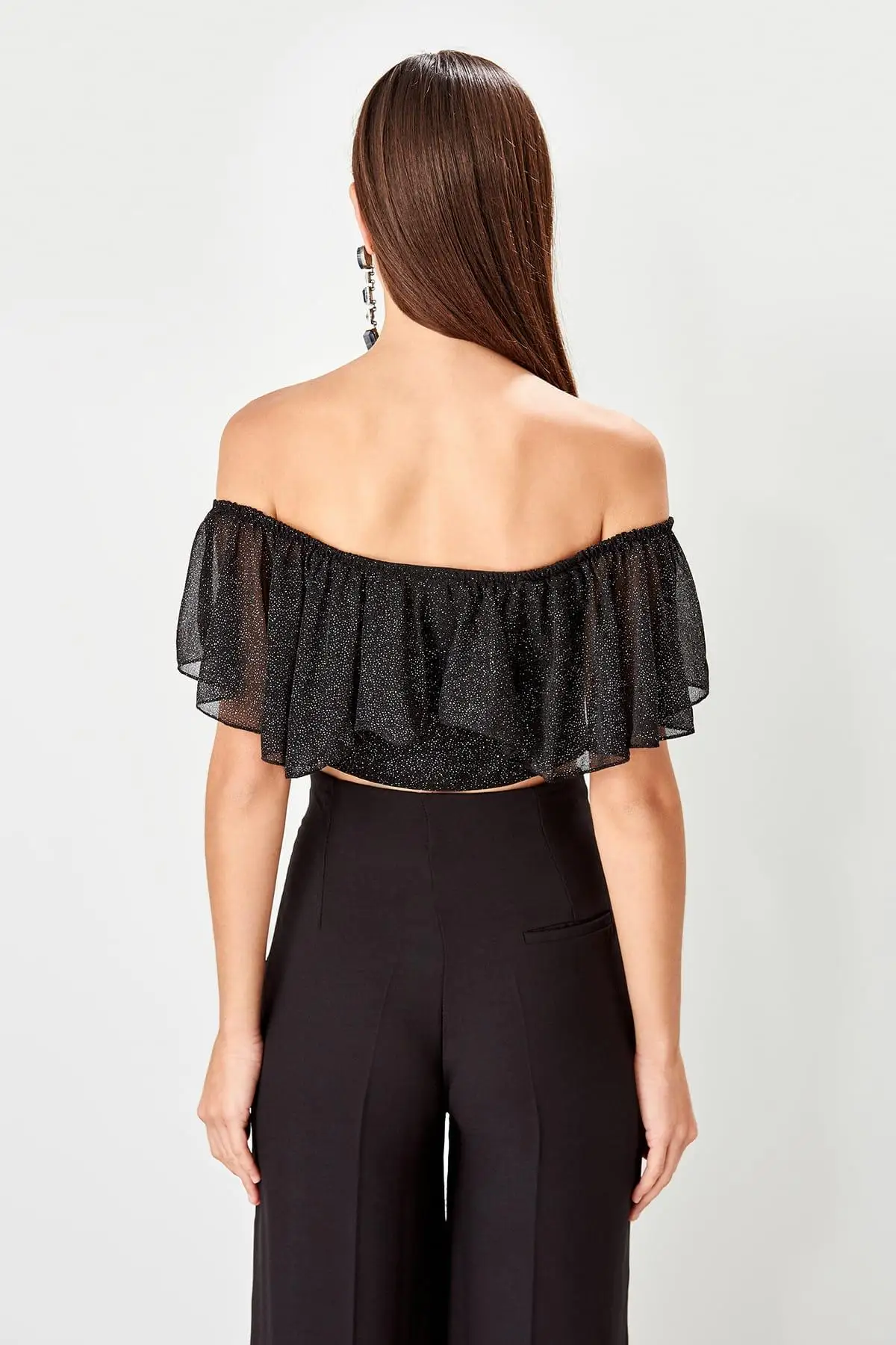 Trendyol черные Воланы Bluz TPRSS19SE0138 |
