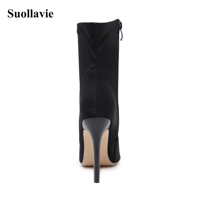 Новые женские ботильоны на высоком каблуке пикантные вечерние ботинки Челси из