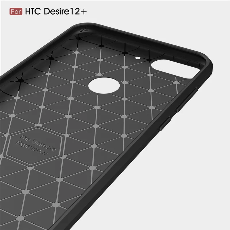 A.spanice For HTC Desire 12 Plus Armor Carbon Fiber Texture Brushed Soft TPU Back Cover 12+ Case 6.0inch | Мобильные телефоны и