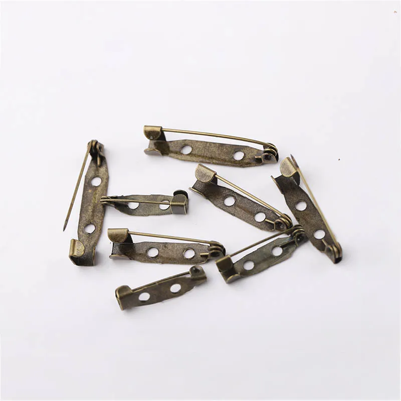 Antique Bronze 50 шт., брошь на застежке, основание 20/25/30 мм цвет серебристый, Золотой бронзовая шпилька фитинг для броши для DIY брошь для изготовления украшений вручную аксессуары - Цвет: Antique Bronze