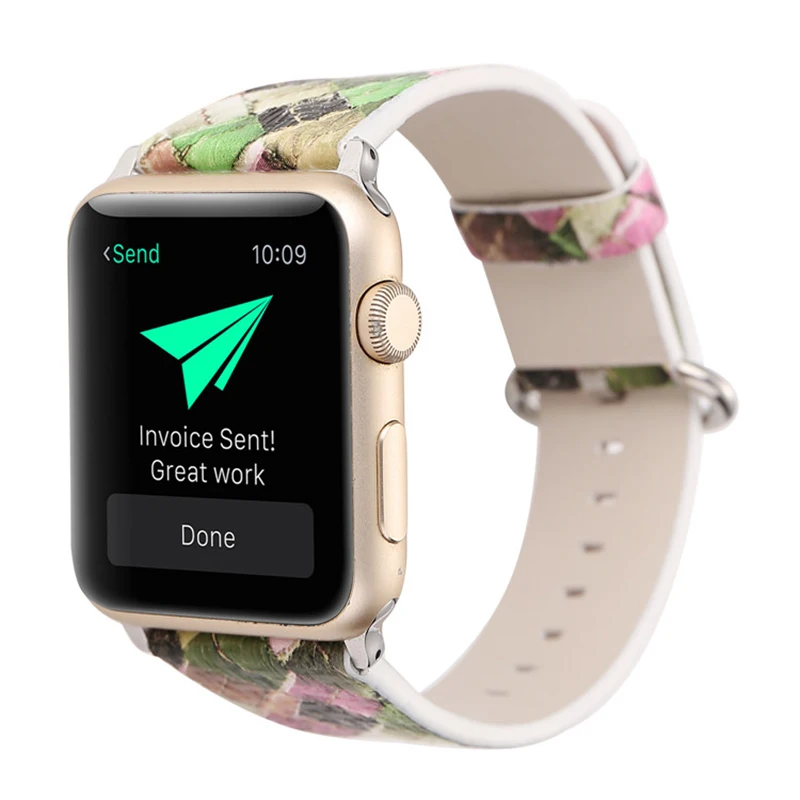 Многоцветная Бриллиантовая решетка узорная лента для Apple Watch 38 мм 42 кожаный