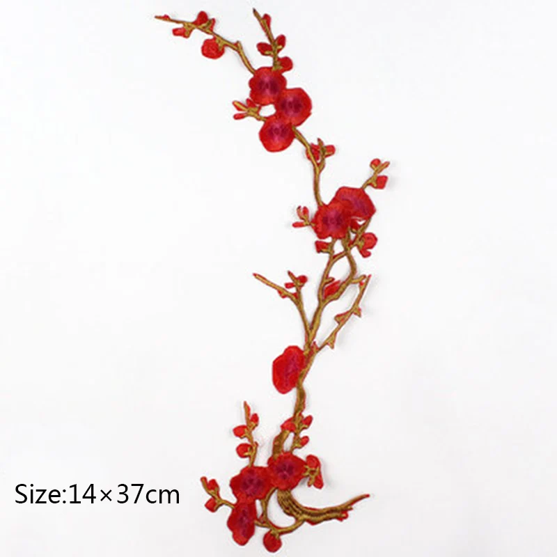 Модная одежда 1 шт. вышивка цветущей сливы железные нашивки для одежды сделай сам