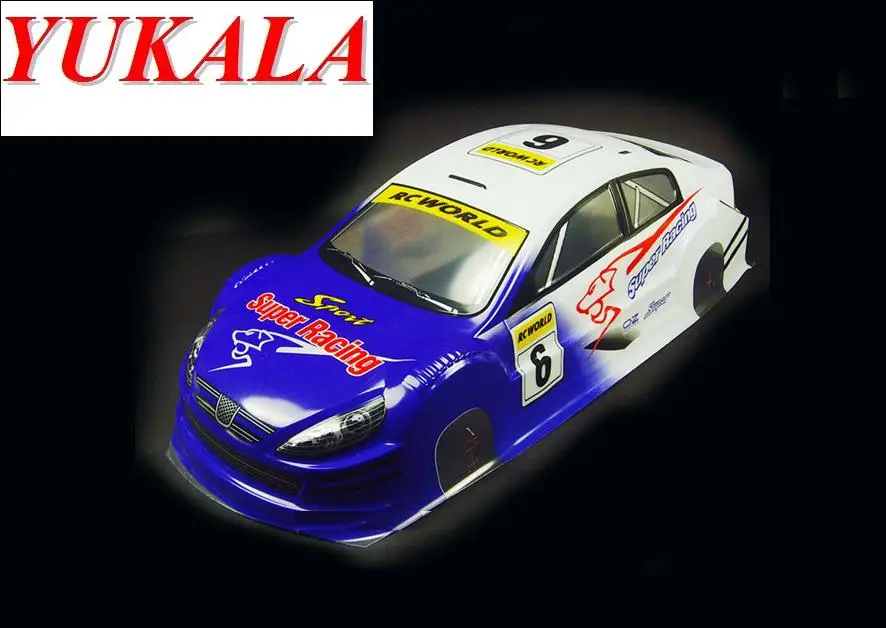 

YUKALA 1/10 RC car PVC painted body shell for 1/10 radio control racing car 195mm No 045 blue/red 2pcs/lot