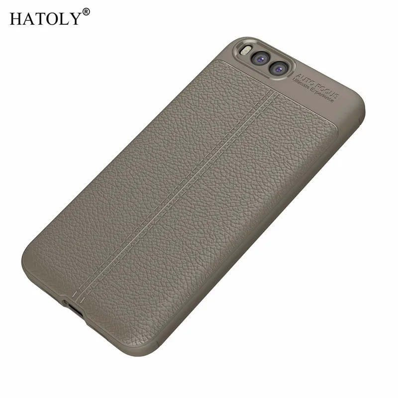 Gray Hatoly чехол для fundas Xiaomi Mi Note 3 с узором из искусственной кожи грязеотталкивающий Мягкий ТПУ силиконовый чехол для Xiaomi Mi Note 3 - Цвет: Gray