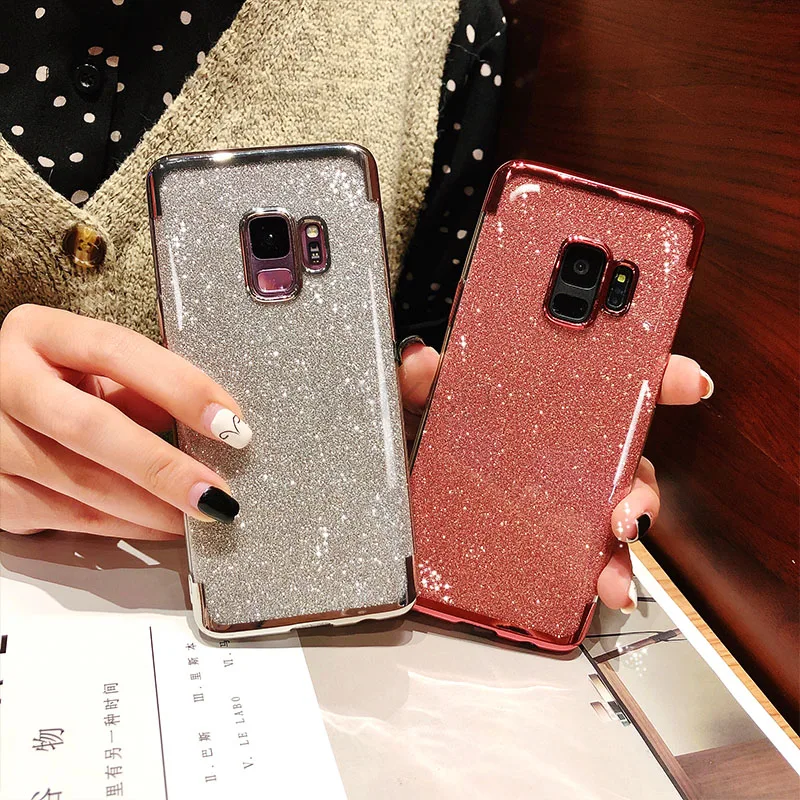 Покрытие блеск Чехол для samsung Galaxy A7 A750 S9 S8 J4 J6 A6 плюс A8 S6 S7 Edge Note 9 8 A5 A7 J7 Prime J5 чехол