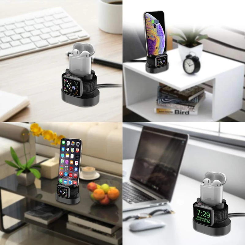 Зарядная база 2 в 1 для IPhone X XS XR Apple Watch 4 3 черная/белая|Подставки и держатели| |