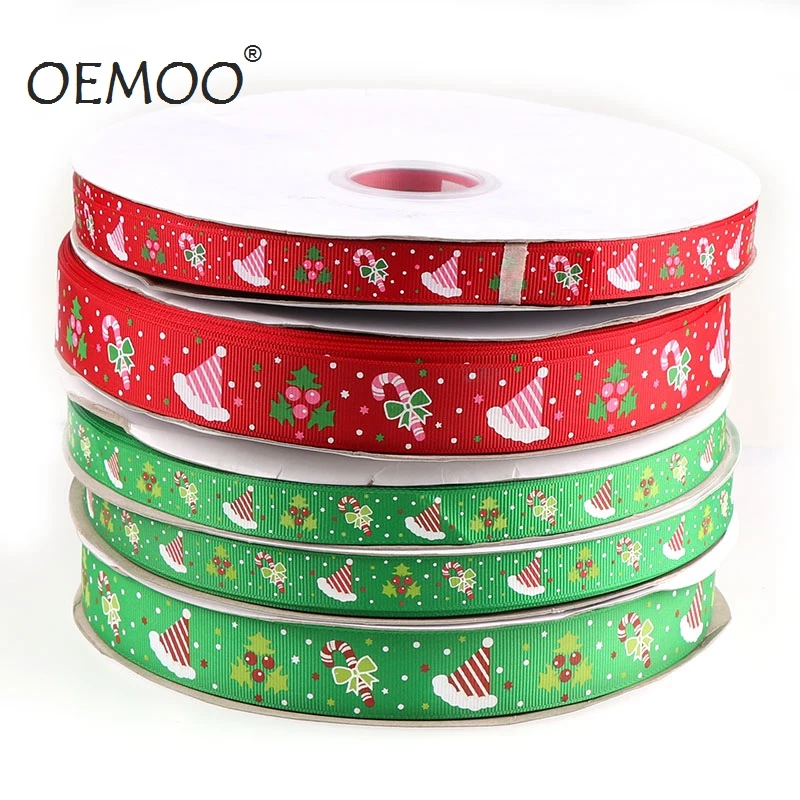 Оптовая продажа 2/3 ярдов 20/16 мм Широкие Рождественские елки Снеговик Санта Клаус