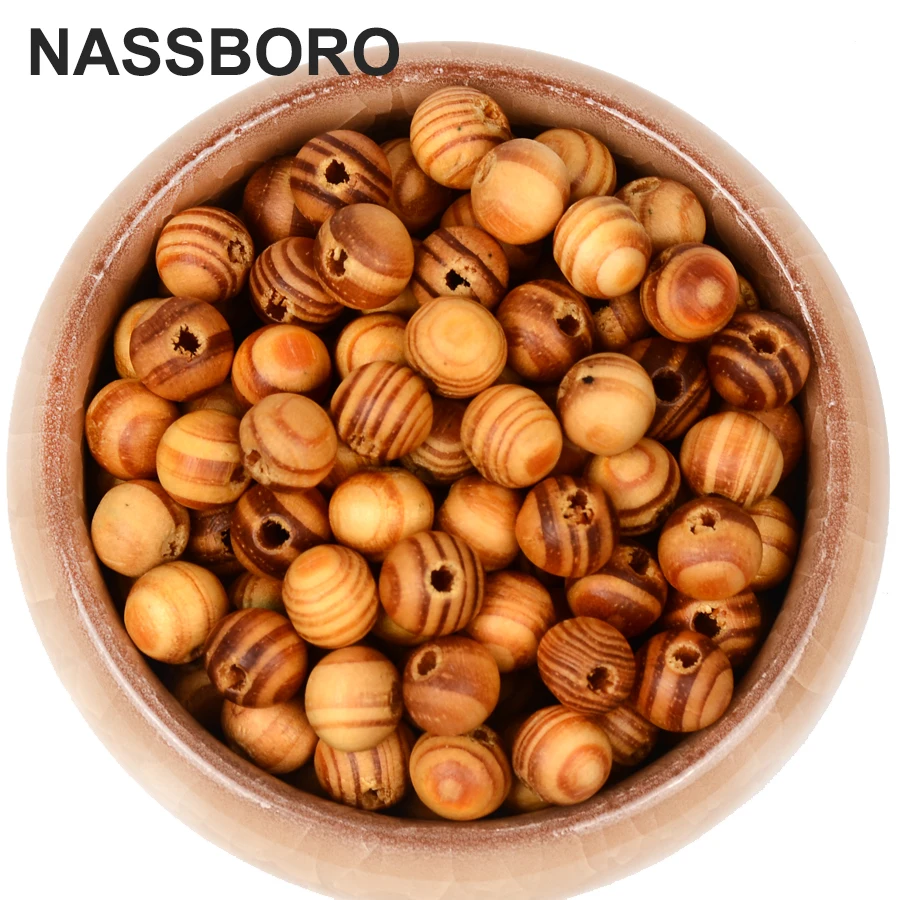

200pcs/lot 8mm Pine Natural Round Coffee Wood Spacer Wooden Beads Fit for Bracelet Necklace DIY Jewelry Making Ball Wholsale