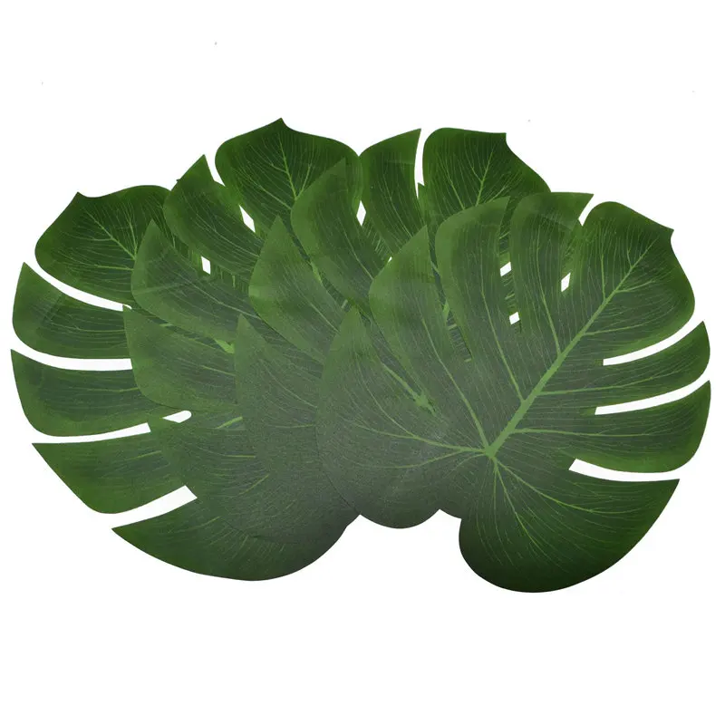 Искусственные зеленые листья монстеры Пальмовые Листья для Гавайских Луау