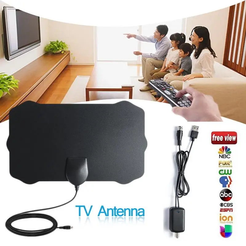 Комнатная ТВ антенна 25 дБ цифровая HDTV с усилителем усилитель сигнала радиус