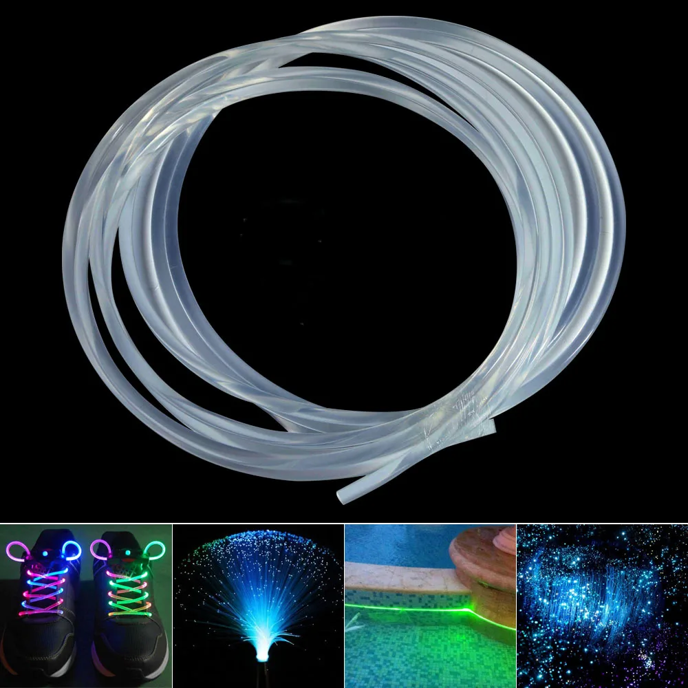 

PMMA Side Glow Fiber Optic Cable 2mm 100m/roll Optical Lighting Fiber Optical Cable for Car Night Lights &Home Decoration