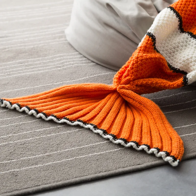 Детские одеяла вязаные милые нимо клоун хвост русалки пеленка обертка для детей