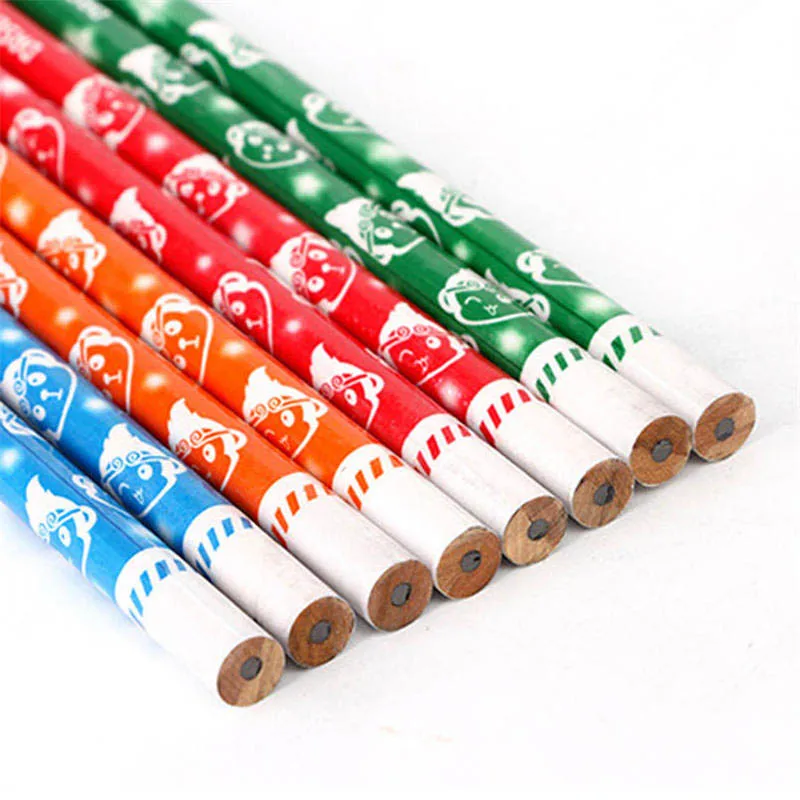 12pcs/set HB Triangle lever wooden standard pencils paper box package school student writing stationery TW647 | Канцтовары для
