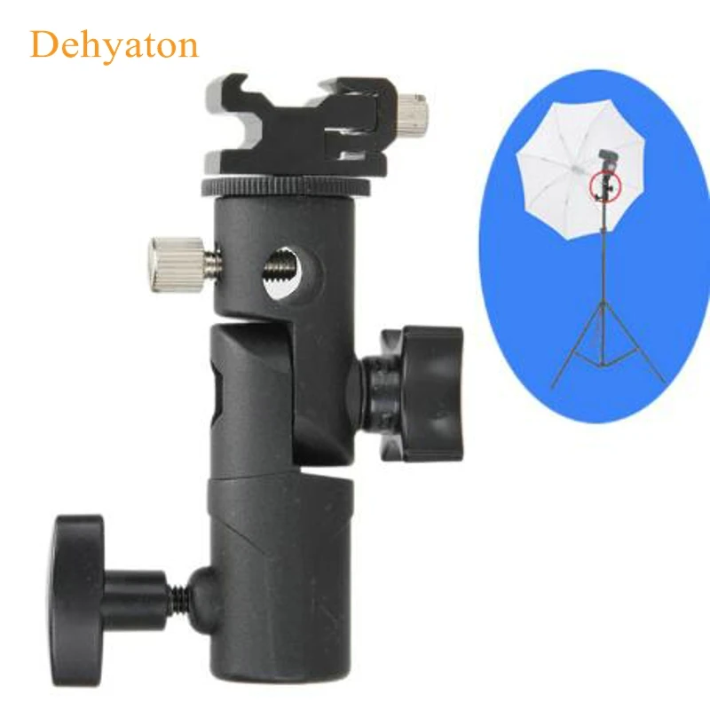 

Dehyaton New Swivel Flash Hot Shoe Umbrella Holder Mount Adapter for Studio Light Type E Stand Bracket Photo Studio Accessories