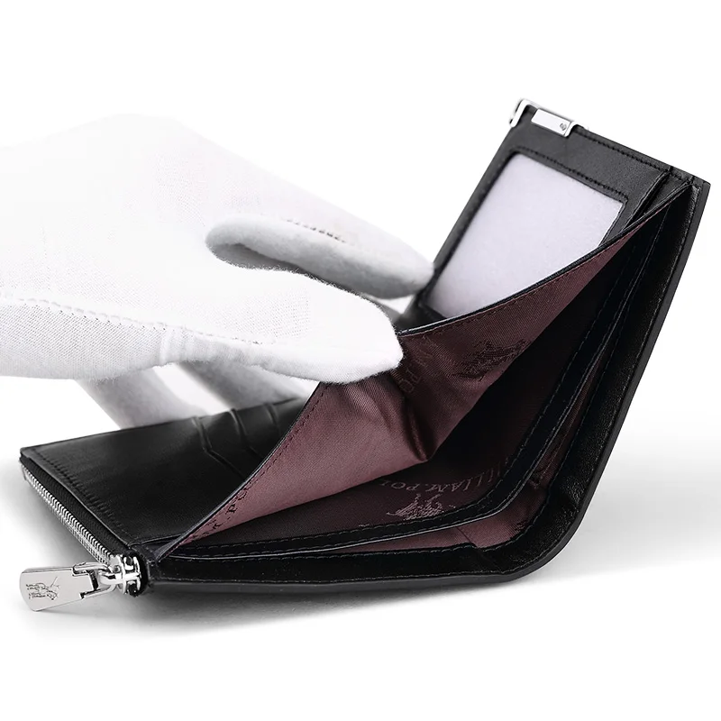 Многофункциональный мужской кожаный бумажник из натуральной кожи с карманами на