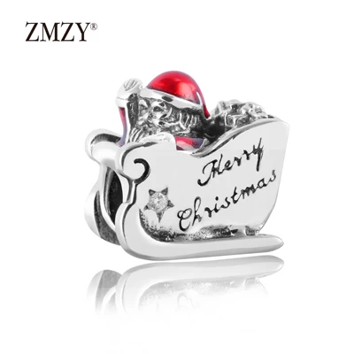 Christmas ZMZY 925 пробы Серебряный Шарм милые рождественские бусины с оленями подходит Pandora талисманы браслеты женские ювелирные изделия - Цвет: Christmas