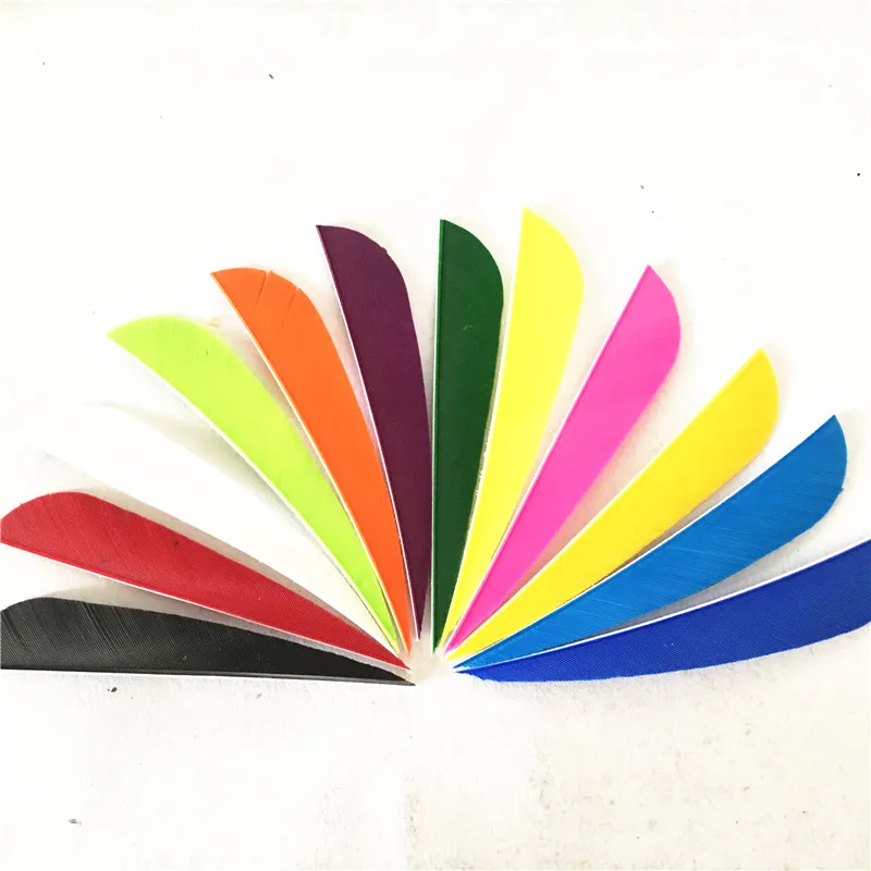 

50pcs / lots 4 "Water Drop Shape Hunting Arrow Feather 12 Color Turkey Feather Archery Arrow Accessories OBAADTF