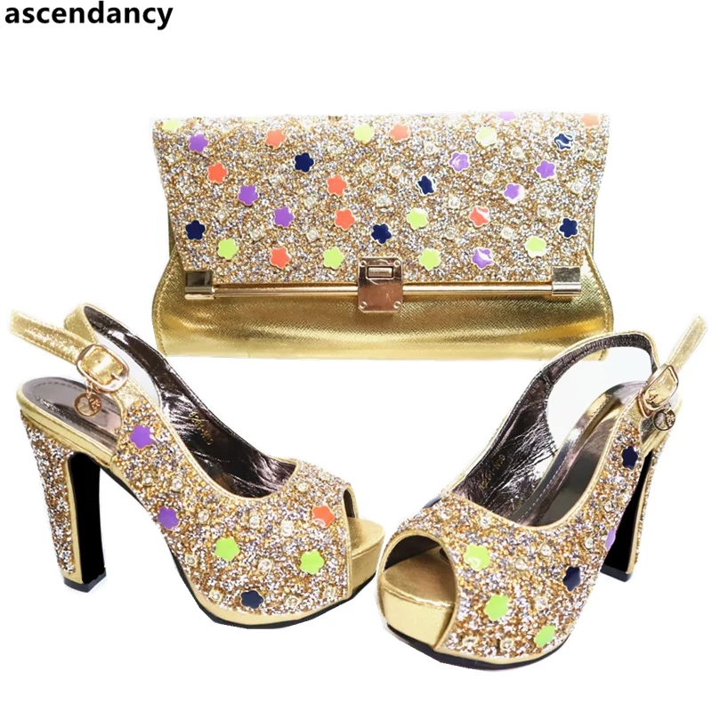 Новое поступление вечерние комплекты из туфель и сумочки в нигерийском стиле