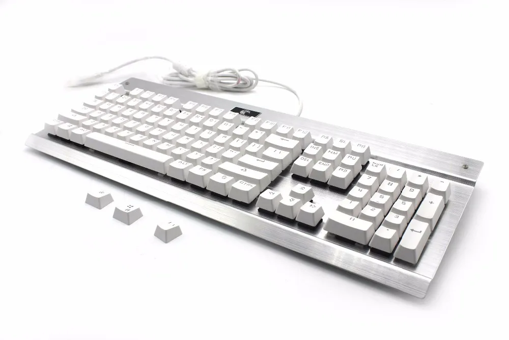 Белые прозрачные колпачки для клавиш с подсветкой Dual Shot 104 OEM профиль верхняя