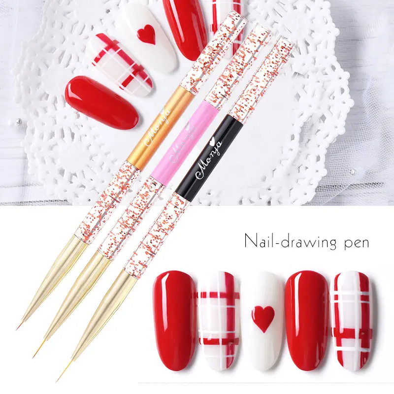 3pc/Set Nail Art UV Gel Makeup Brushes 3D DIY Paint Drawing Polish Brush Pen Fingernail Design Tips Dotting Manicure Tools | Красота и