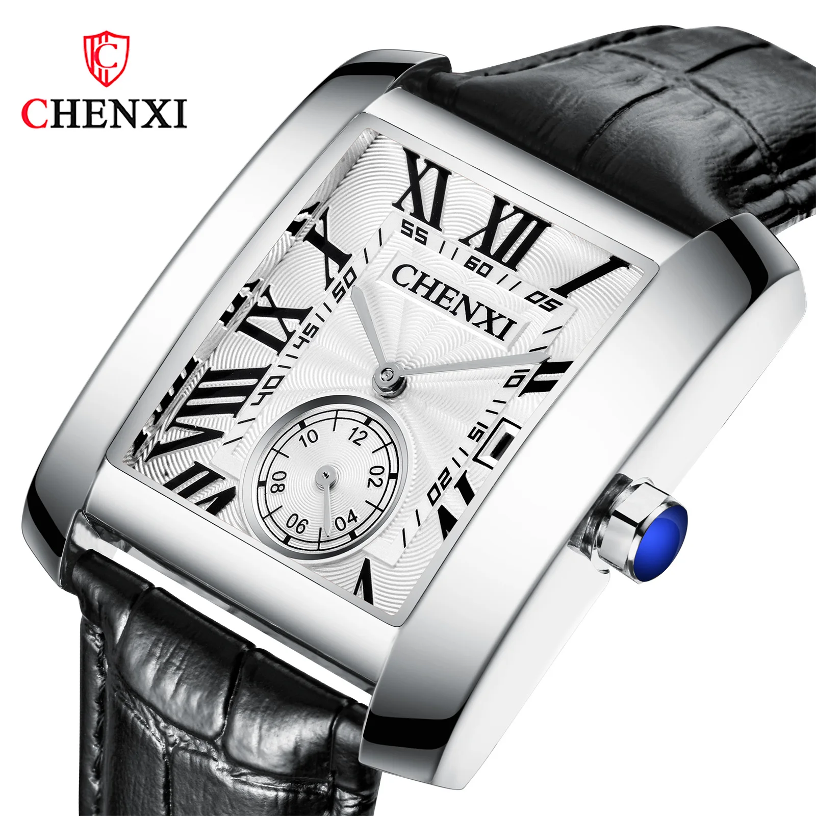 Роскошные Брендовые мужские часы CHENXI с квадратным циферблатом уникальный дизайн
