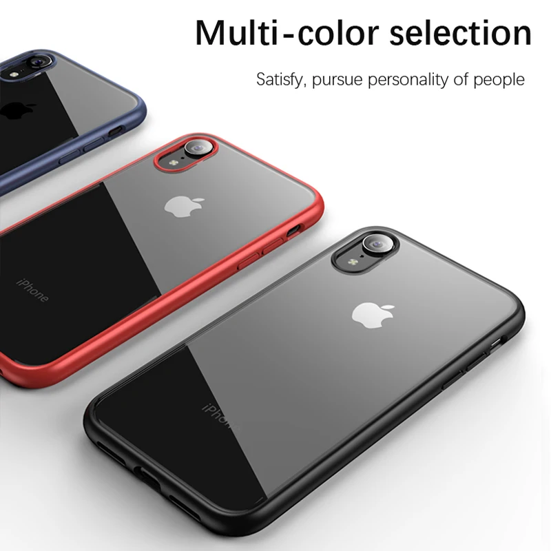 Чехол IPAKY для iPhone XS MAX Простой Прозрачный ударопрочный чехол из ТПУ + ПК гибридный