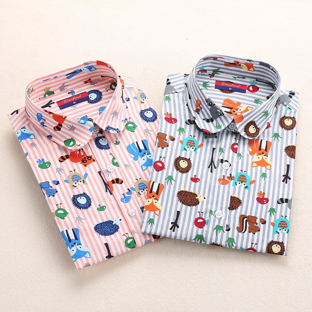 Женская винтажная блузка Dioufond хлопковая Повседневная рубашка с длинным рукавом