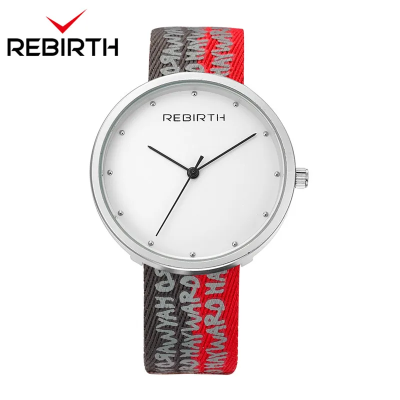 Новые модные кварцевые женские часы REBIRTH с алфавитным украшением нейлоновый