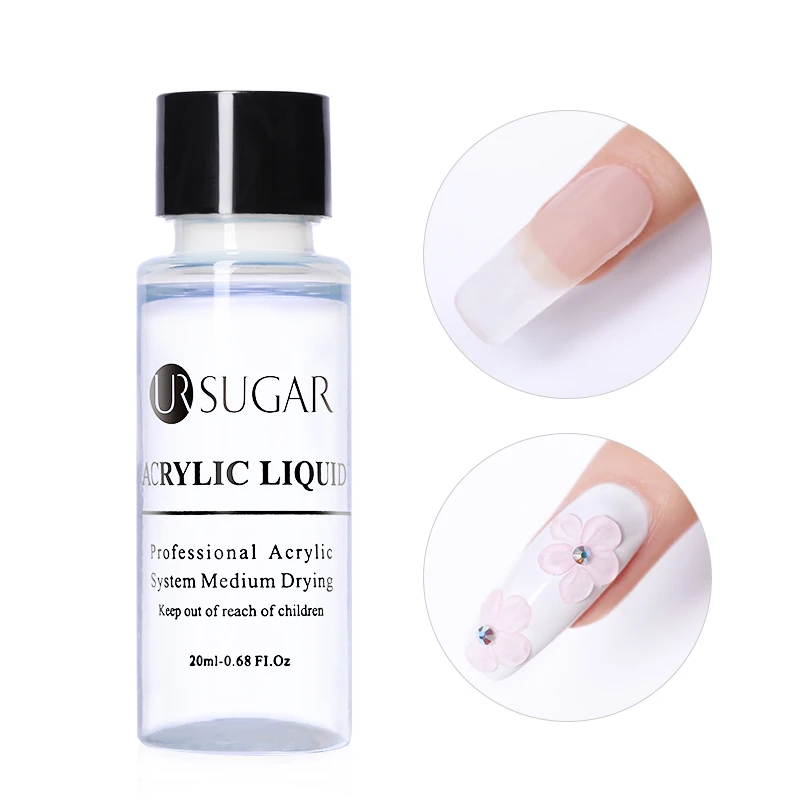 Acrylic Liquid Ur Sugar 15 мл акриловый порошок розовый прозрачный белый резьба расширение 3 в 1 полимерный порошок французские Кончики ногтей Блеск порошок - Цвет: Acrylic Liquid