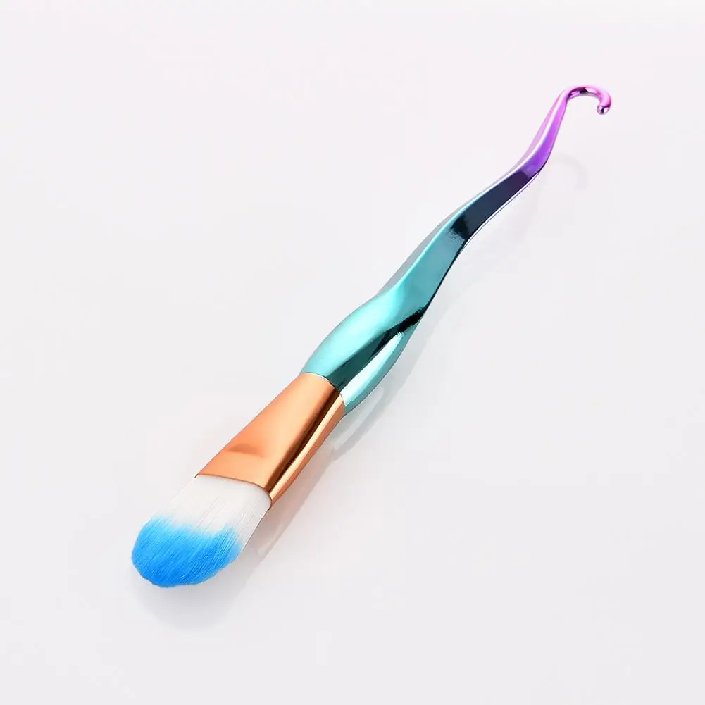 1PC Face Makeup Brushes Set Powder Foundation Single Fish Hook Green Gradient Small Fan Make-up Brush Tool Drop Shipping 40 | Красота и