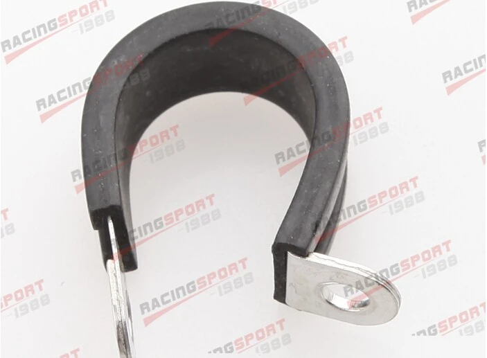 

5PCS Cushioned Hose Mounting Clamp Loop Strap 304 Stainless Steel 3/4" Black