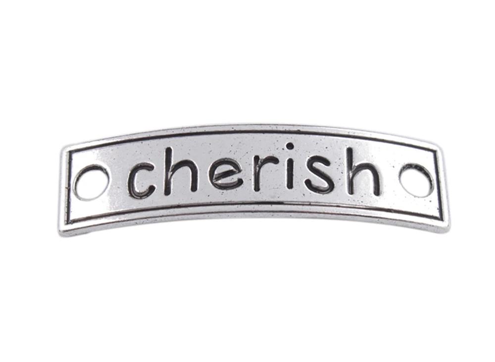 

30 шт. Тибетский серебристый цвет Cherish Word коннектор A36221