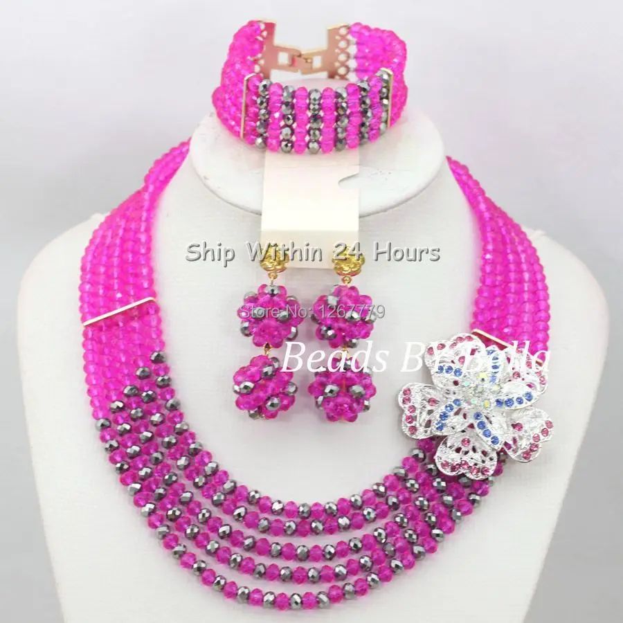Прекрасный 2017 Африканский Свадебный комплект ювелирных изделий нигерийские
