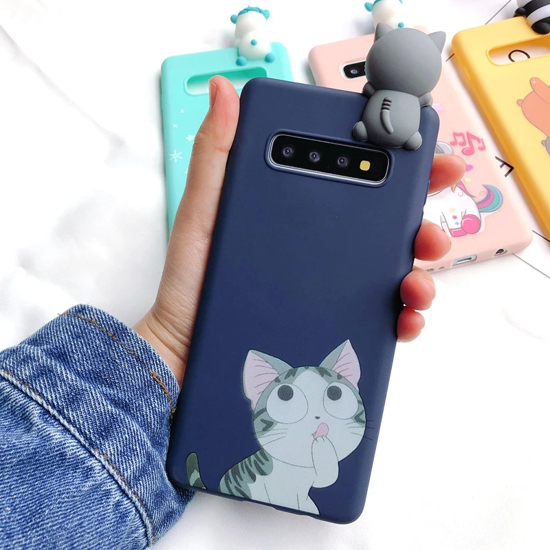 S8 S9 S10 3D чехол для Etui samsung Galaxy S8 S9 S10 Plus чехол Note 8 9 медведь Единорог Kawaii чехол для Coque samsung S7 Edge чехол - Цвет: 1