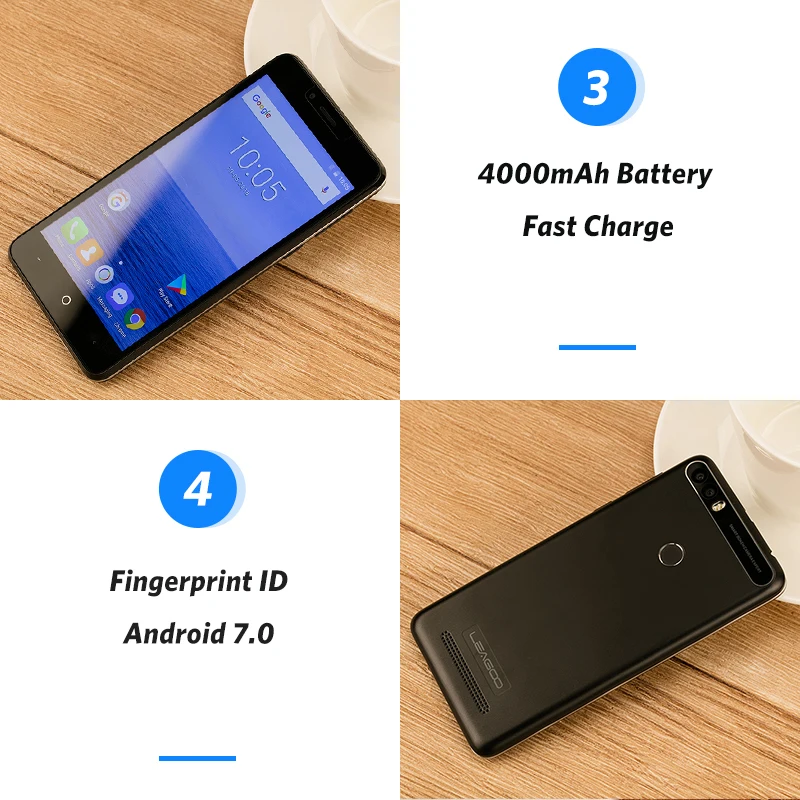 LEAGOO KIICAA мощность 5 0 дюймов мобильный телефон Android 7 двойной камера 4000 мАч MT6580A 4