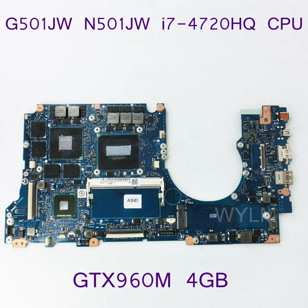 G501JW с i7 4720HQ Процессор GTX960M 4 ГБ N16P GX A2 плата для ASUS N501JW UX501JW Материнская ноутбука DDR3