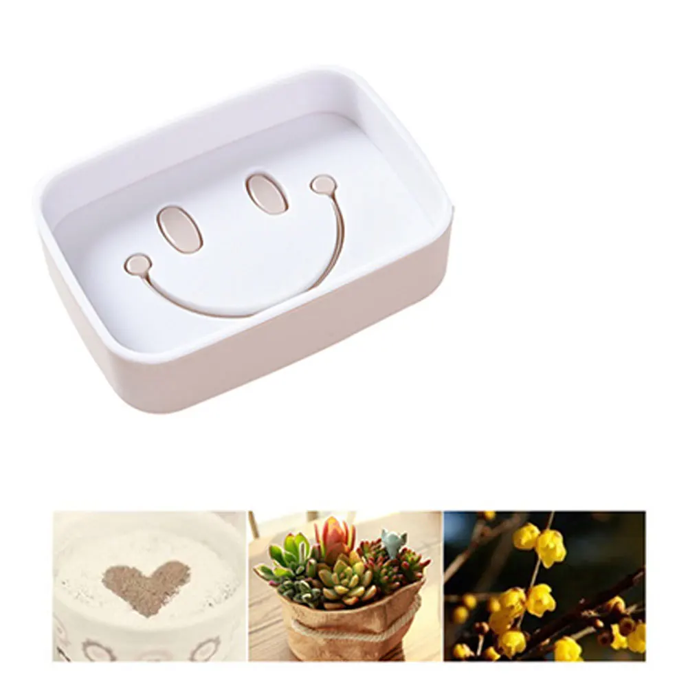 Двойной слои Улыбающееся Мыло для лица блюдо Box Дело мыло держатель мыть душ
