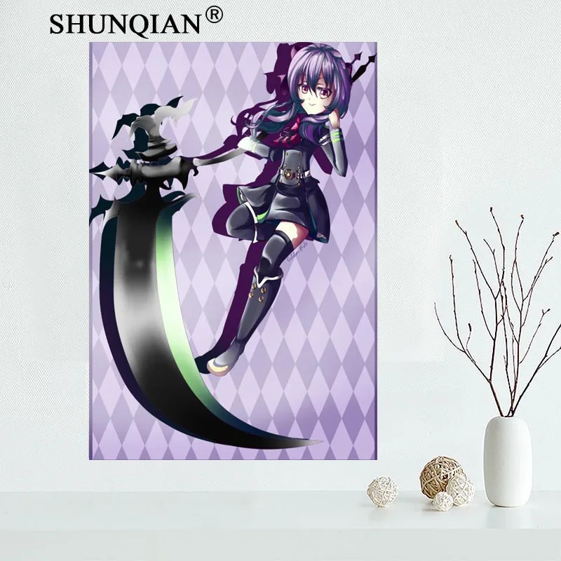 Owari no seraph hiiragi shinoa Холст Тканевый плакат для домашнего декора живопись искусство